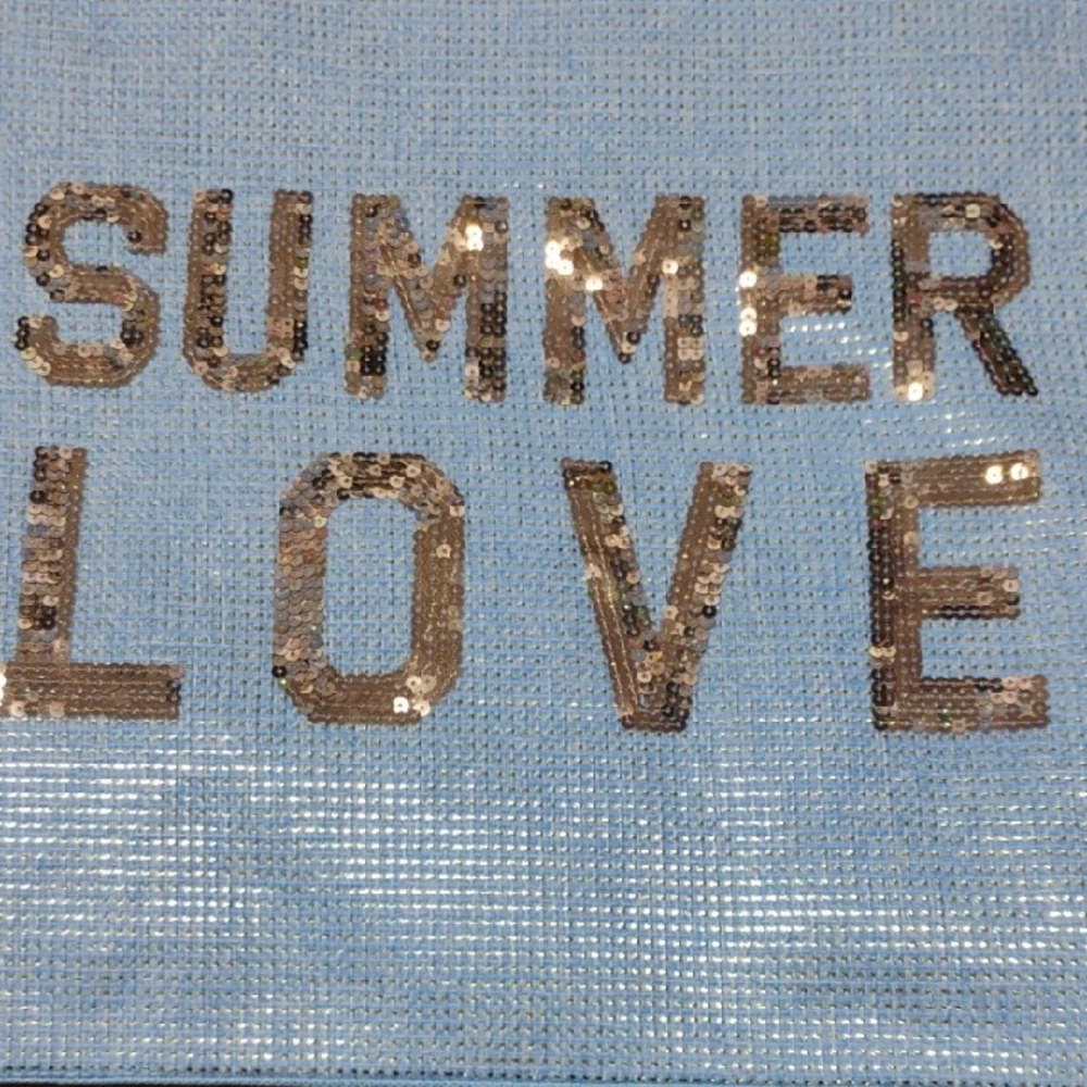 S.L. Fashions Blue and Gold Sequin Bag